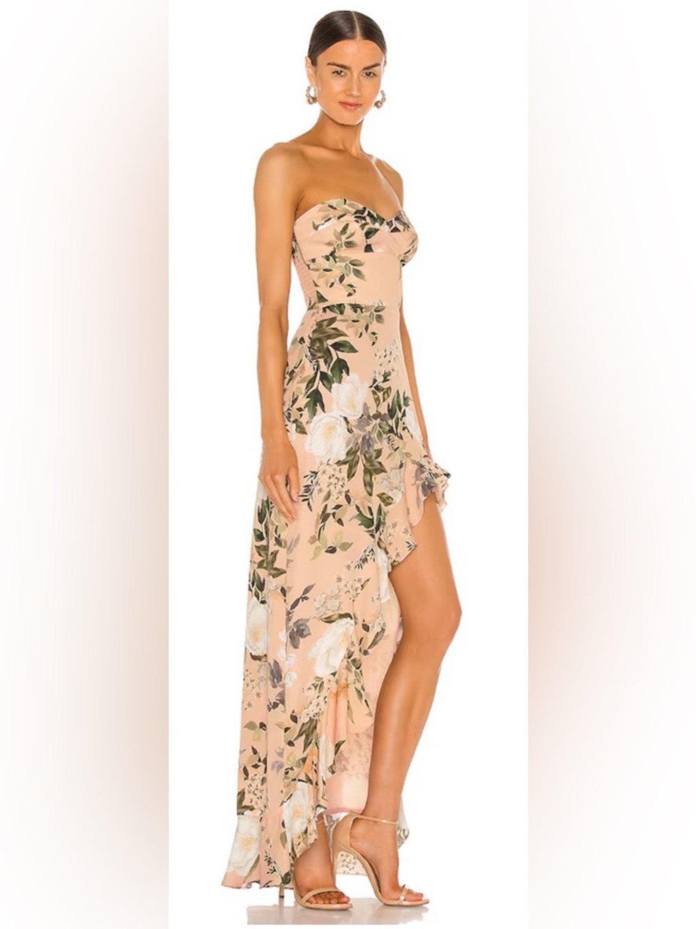 Amanda Uprichard Floral High-Low Strapless Dress - Picture 2 of 6